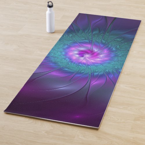 Abstract Floral Beauty Colorful Fractal Art Flower Yoga Mat