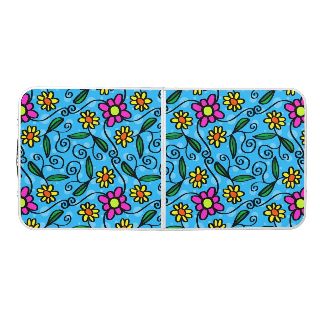 Abstract Floral Beer Pong Table (Top)