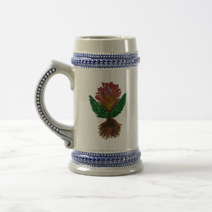 Abstract Floral  Beer Stein