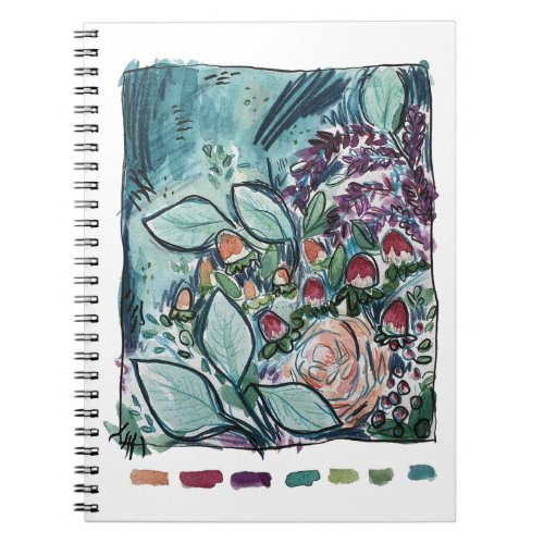 Abstract Floral Berry Bouquet Notebook
