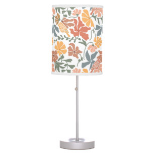 Abstract Floral & Birds Mid Century Modern Pattern Table Lamp