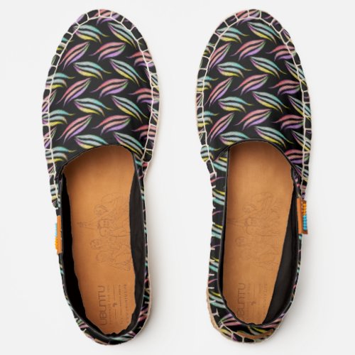 Abstract Floral Black Pastel Colors Graphic Modern Espadrilles