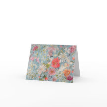 Abstract Floral blank note card