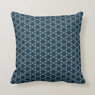 Abstract Floral Blue Throw Pillow
