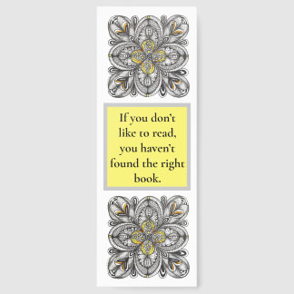 Abstract Floral Book Quote Personalized Bookmark