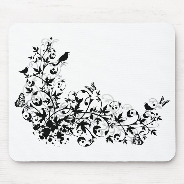 abstract floral border mouse pad (Front)