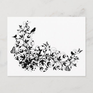 abstract floral border postcard