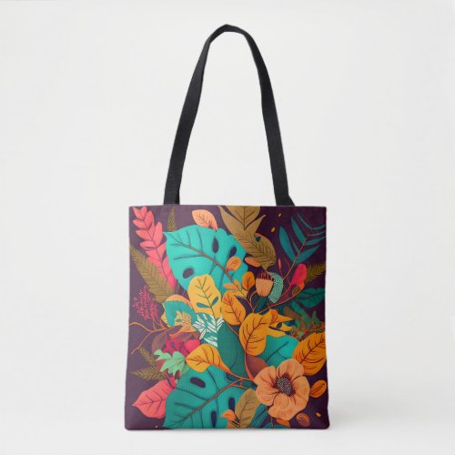 Abstract floral bouquet tote bag