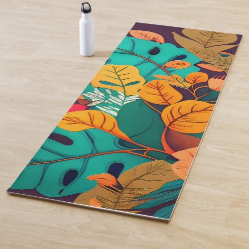Abstract floral bouquet yoga mat