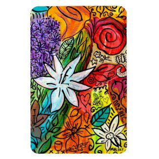 Abstract floral bright colorful happy magnet