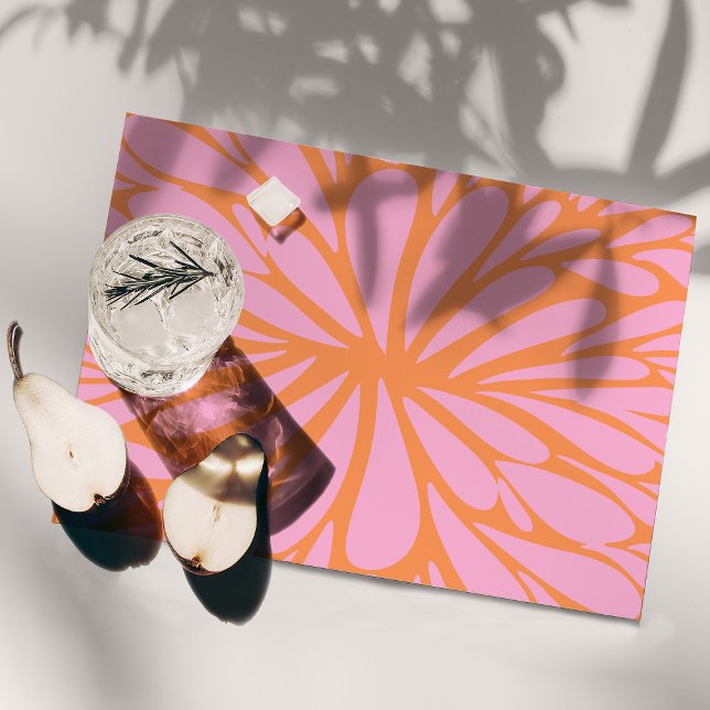 Abstract floral burst pattern pastel orange & pink placemat (Creator Uploaded)