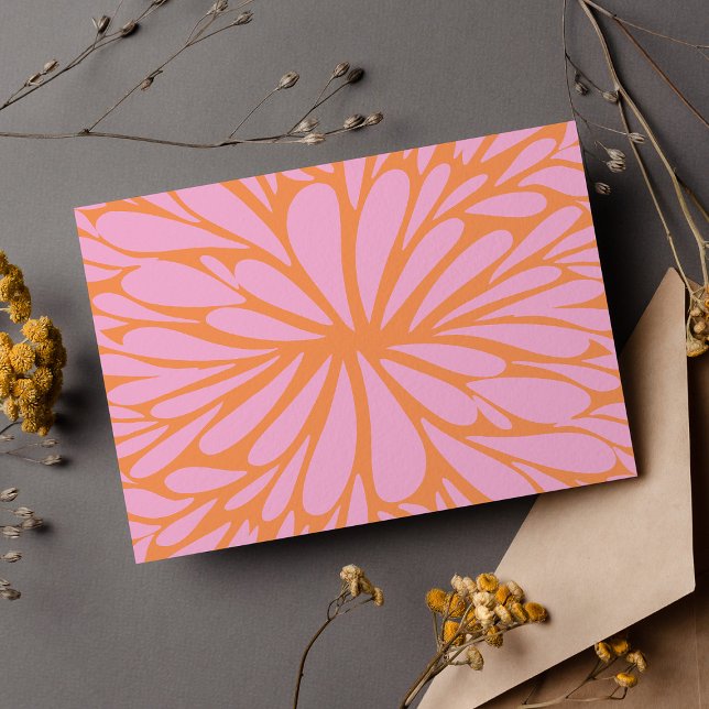 Abstract floral burst pattern pastel orange & pink postcard (Creator Uploaded)