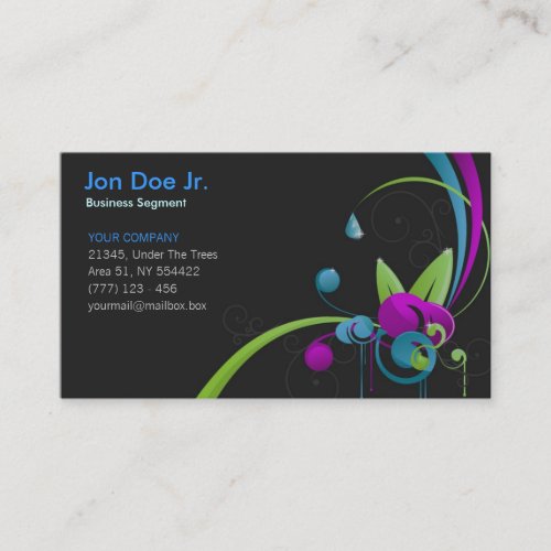 Abstract floral business card