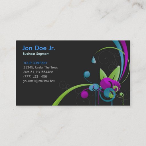 Customizable Abstract floral business card
