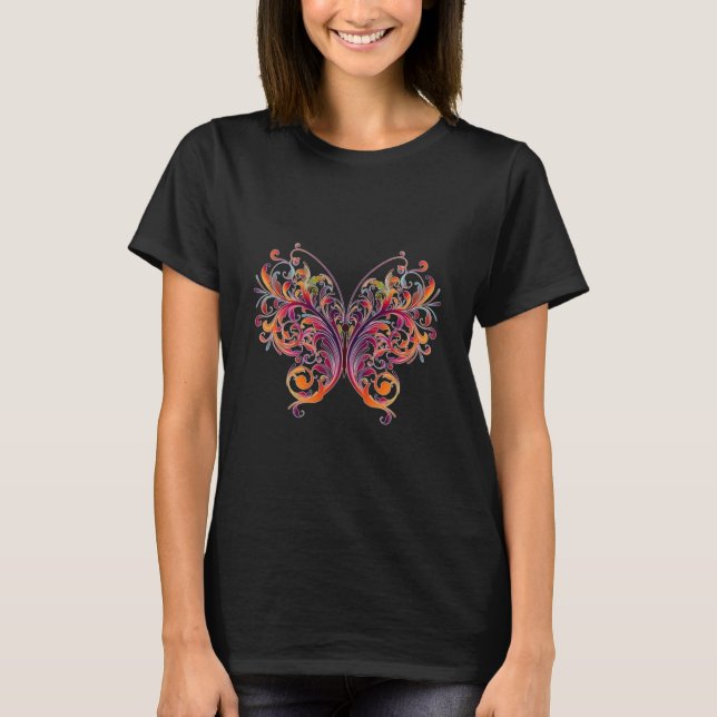 Abstract Floral Butterfly T-Shirt (Front)