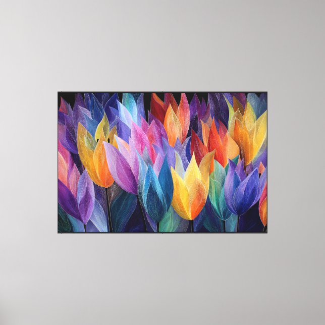 Abstract Floral Canvas Artwork – Modern Flower Wal Print (Front)