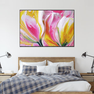 Abstract Floral Canvas Décor – Modern Flower Wall Print
