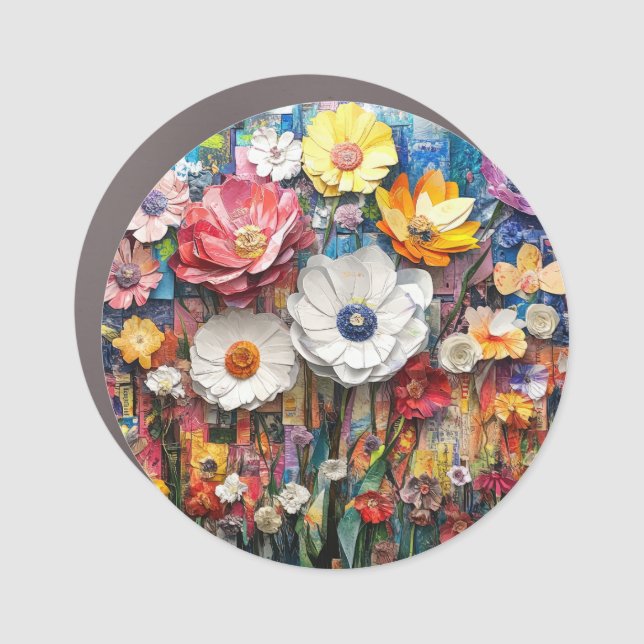Abstract Floral Car Magnet (Front)