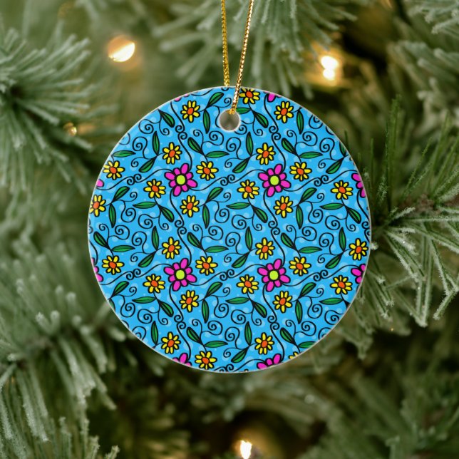 Abstract Floral Ceramic Ornament (Tree)