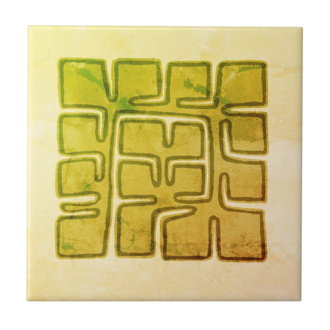 Abstract Floral  Ceramic Tile (Front)