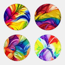 Abstract Floral Coaster Set