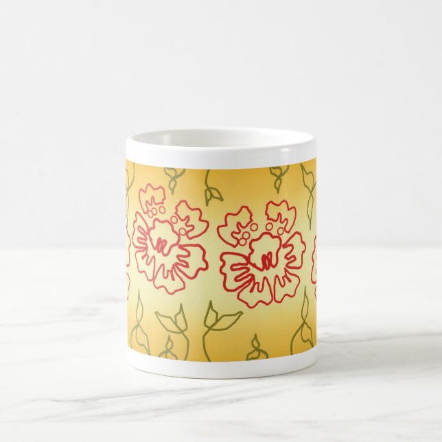 Abstract floral coffee mug (Center)