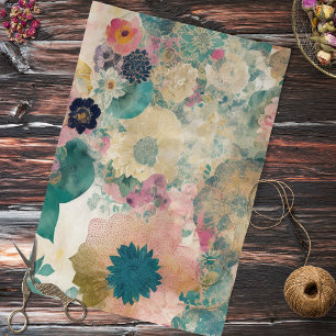 Abstract Floral Collage Tissue Paper