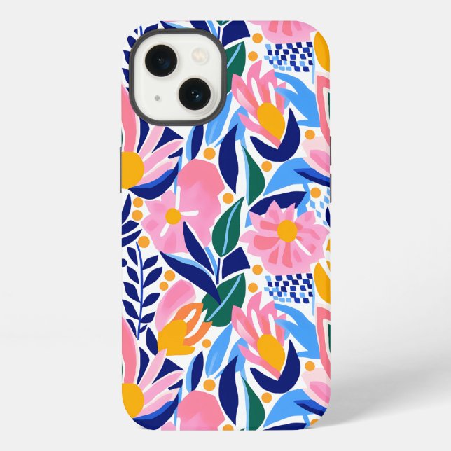Abstract Floral Colorful Fun Pattern  Iphone Case (Back)