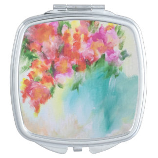 Abstract Floral Compact Mirror