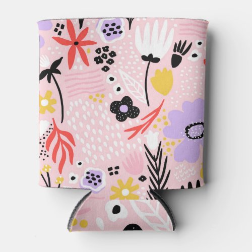 Abstract Floral Creative Vintage Design Can Cooler