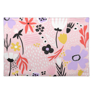 Abstract Floral: Creative Vintage Design. Cloth Placemat
