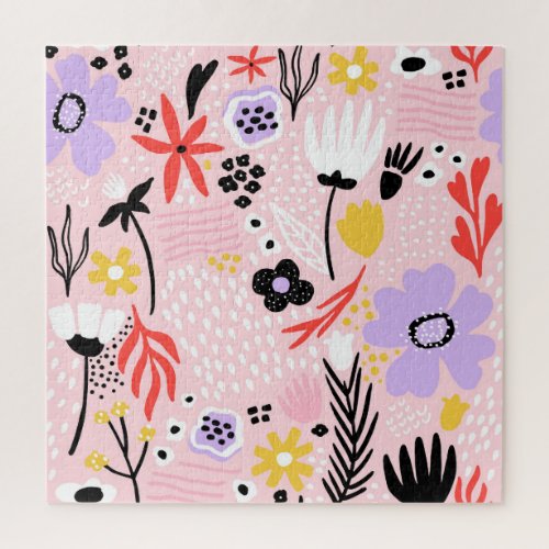 Abstract Floral Creative Vintage Design Jigsaw Puzzle