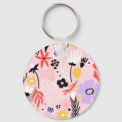 Abstract Floral Creative Vintage Design Keychain