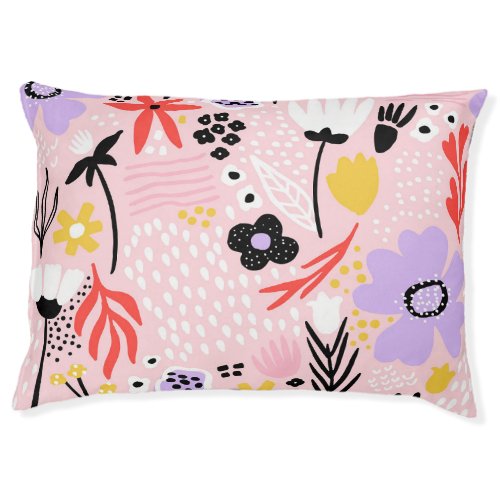 Abstract Floral Creative Vintage Design Pet Bed