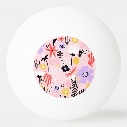 Abstract Floral Creative Vintage Design Ping Pong Ball
