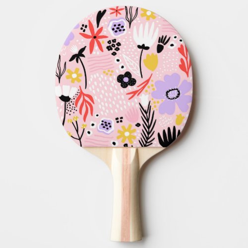 Abstract Floral Creative Vintage Design Ping Pong Paddle