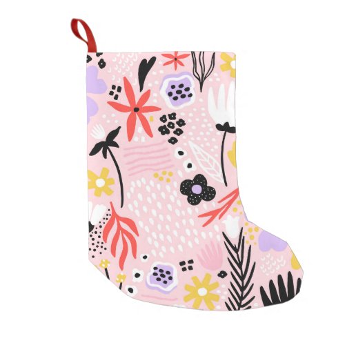 Abstract Floral Creative Vintage Design Small Christmas Stocking