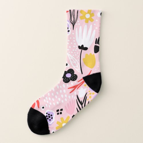 Abstract Floral Creative Vintage Design Socks