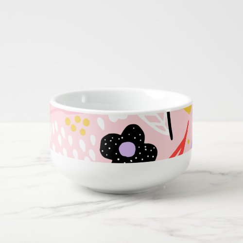 Abstract Floral Creative Vintage Design Soup Mug