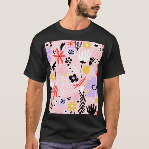 Abstract Floral Creative Vintage Design T_Shirt