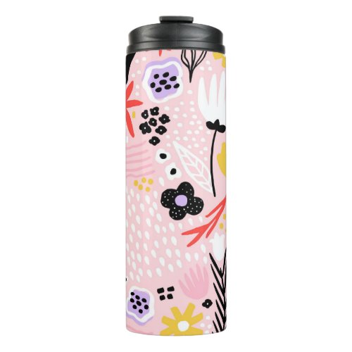 Abstract Floral Creative Vintage Design Thermal Tumbler