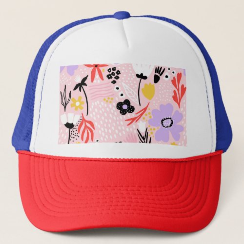 Abstract Floral Creative Vintage Design Trucker Hat