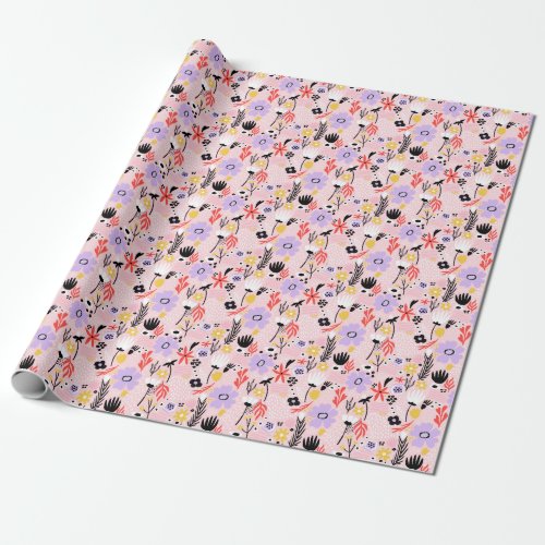 Abstract Floral Creative Vintage Design Wrapping Paper