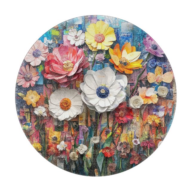 Abstract Floral Cutting Board (Front)