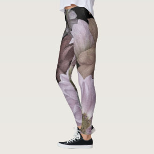 Abstract Floral Dahlia Garden Flowers Leggings
