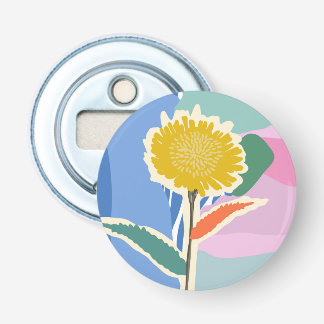 Abstract Floral Dandelion Color Blocks Modern  Bottle Opener