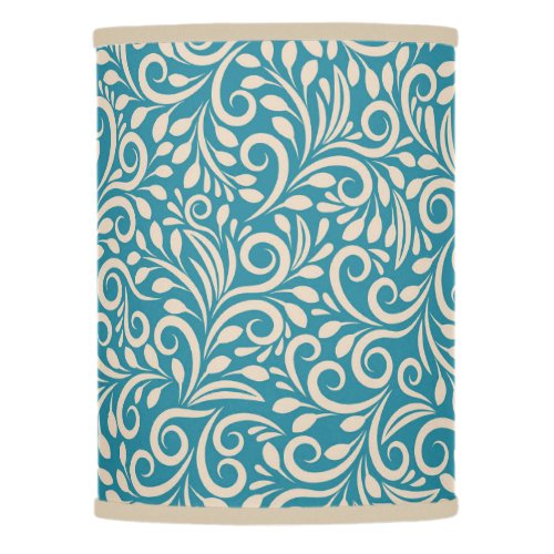 Abstract floral dark cyan pattern lamp shade