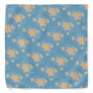 Abstract Floral Design (pink/light blue) Bandana