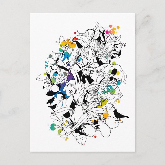 abstract floral design postcard (Front)
