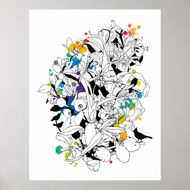 abstract floral design poster (Front)